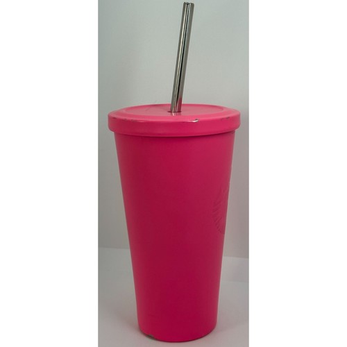 Starbucks Neon Bright Hot Pink Matte Stainless Steel Cold Cup Tumbler 16 oz - Picture 5 of 11
