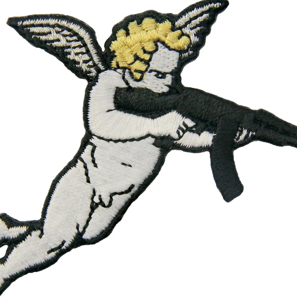 Cupid Gun patch Embroidered Iron On Sew On Patches Appliques Biker transfers 459 - Image 2 of 4