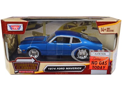 1974 FORD MAVERICK BLUE METALLIC 1/24 DIECAST MODEL CAR BY