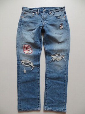 Levi's 511 Slim Jeans Hose, W 34 /L 30, Patches, ROCK AND ROLL Special Edition !