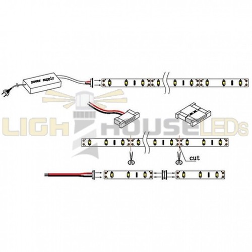 Warm/Weichweiß - PLCC2/3528 12V LED Streifen - Klebeunterlage - 5m Rolle/Rolle - Bild 4 von 4