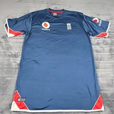 England Cricket Shirt Mens Large Blue Admiral 2000's ODI Vodafone Top