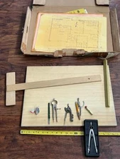 Vintage ALVIN Mechanical Drawing Board Sketch Painting Board with Tools