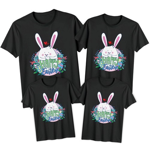 Family Bunny Happy Easter T-Shirt Tee Festival Holiday Matching Outfit 1#ED - Picture 13 of 24