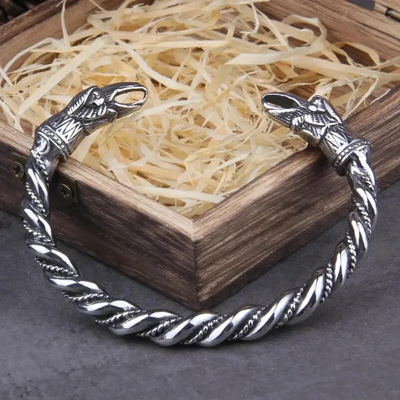 CHRISTIAN DADA　Crow Bangle Double Tone Twisted Sterling Silver Bangle Gold & Silver