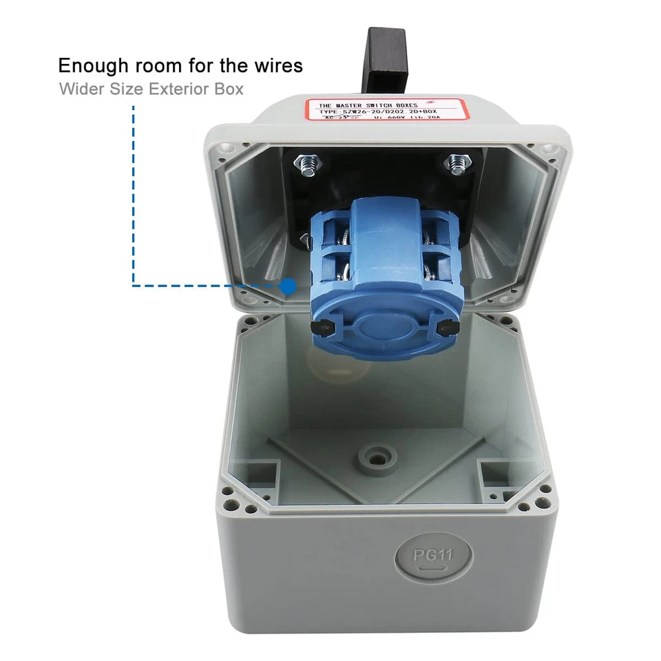 Paquete de 2, Interruptor Rotativo Baomain, SZW26-20/D202.2D, 660V, 20A, 3 Posiciones, 2 Fases Foto 4 de 4