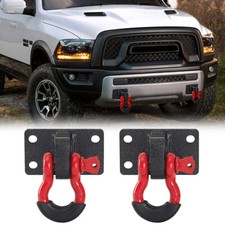 2Pcs Front Tow Hooks Kit Fit For 2010-2020 Dodge Ram 2500/3500 Heavy Duty Steel