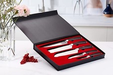 5 teiliges Messer-Set in Damastmesser-Optik a...