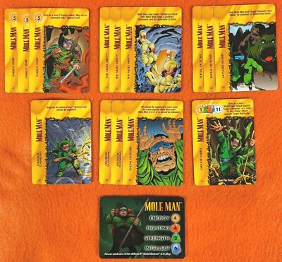Marvel OVERPOWER MOLE MAN PLAYER SET 14 sp Monster Island Uproot Earth CLASSIC