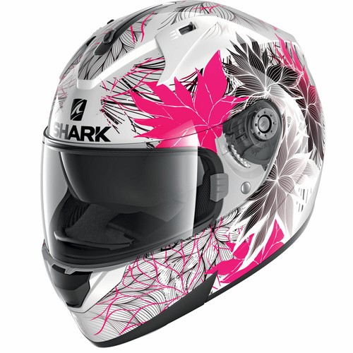 CASCO MOTO INTEGRALE DONNA SHARK RIDILL 1.2 NELUM WHITE ROSA DOPPIA VISIERA  TG M | eBay