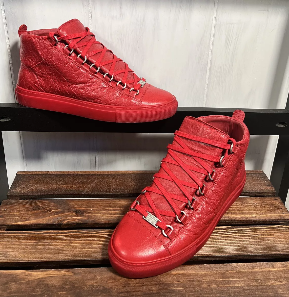 Balenciaga Arenas Lambskin Hi Tops WOMEN S 8 FLOOR MODEL NEW
