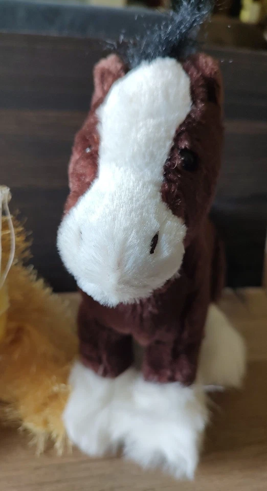 Lot Of 2-Ganz Webkinz-Lioness HM193 & Clydesdale Horse HM139 Plush / Stuffed  - Image 3 of 4