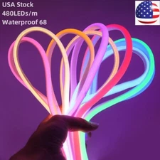 330ft 110V 480LEDs/m COB LED Neon Light Strip Waterproof Dotless Flexible Decor