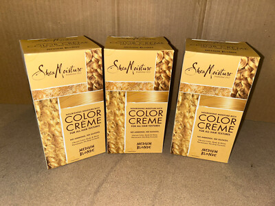 3x SHEA MOISTURE Nourishing Moisture Rich Color Creme MEDIUM BLONDE NEW