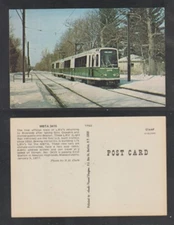 Postcard Train MBTA 3415 passing thru Newton Highlands Massachusetts USA Unused