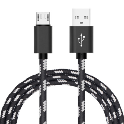 2M Extra Long USB Charger Cable For PS4 & Xbox One Controller - Silver Braided By PSPLAY