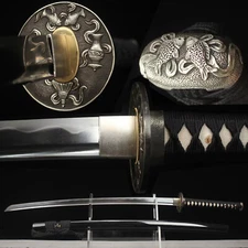 Top Japanese NOTARE Hamon Katana Handmade Clay Tempered T10 Steel Samurai Sword 