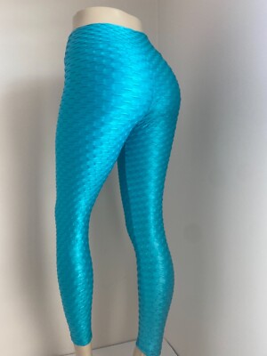 ANTI CELLULITE - ALTO RELEVO BRAZILIAN SHINE TEXTURED  LEGGING- AQUA