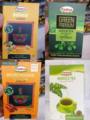 Ceylon Fadna CINNAMON Tea 20g,GreenTea GOTUKOLA 36g,BELIMAL 20g, Moringa 40g new