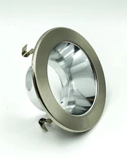 12 PCS 4" RECESSED CAN LIGHT CHROME REFLECTOR & SATIN NICKEL RING OPEN TRIM 120V