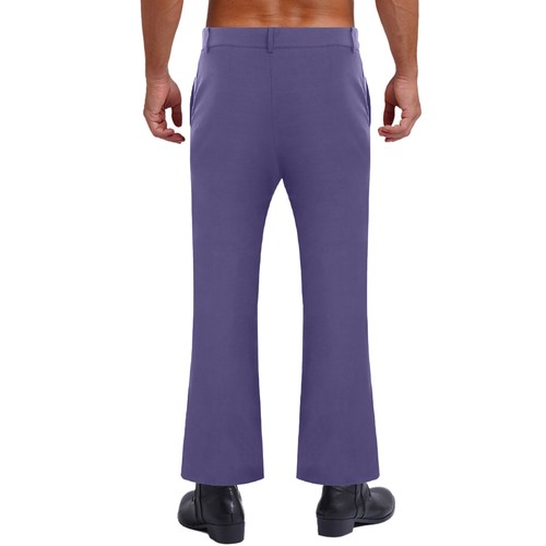 Men Bell Bottom Pants 70s Disco Outfits Bell Bottom Slim Fit Retro Flared AU - Picture 116 of 143