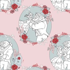 Disney Beauty  The Beast Belle Pink 100 Cotton Fabric by The Yard