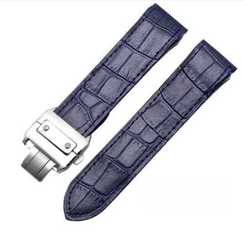 High Quality Genuine Leather Watch Straps Mens Band Fits Cartier Santos 20/23mm - Picture 16 of 19