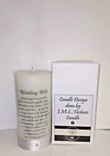 Wedding wish Printed hand made Candle Design Size 3x6 Gift white box JML Candle