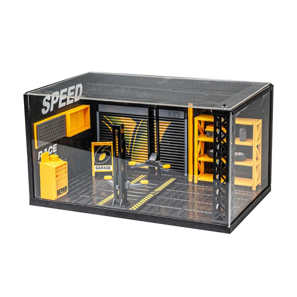 1/24 Alloy LED Lighting Assemble Diorama Garage Model Car Repair Workshop Scene - Image 2 of 4