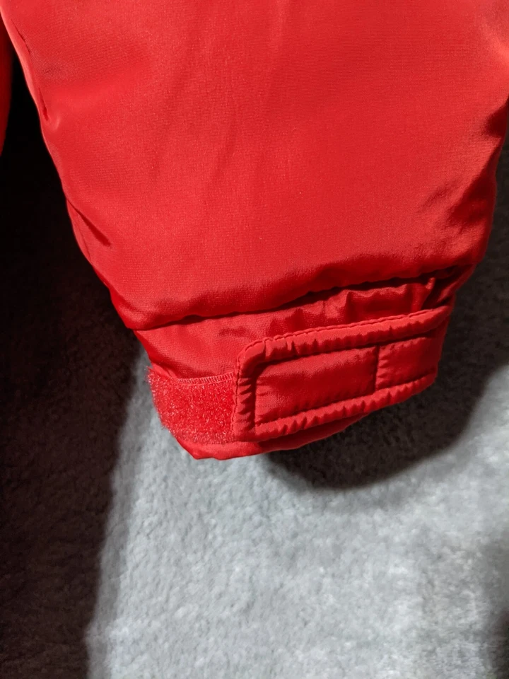 H&M Men Oversized Puffer Jacket SMALL Collared Pockets Zip Woven Red - Image 3 of 4