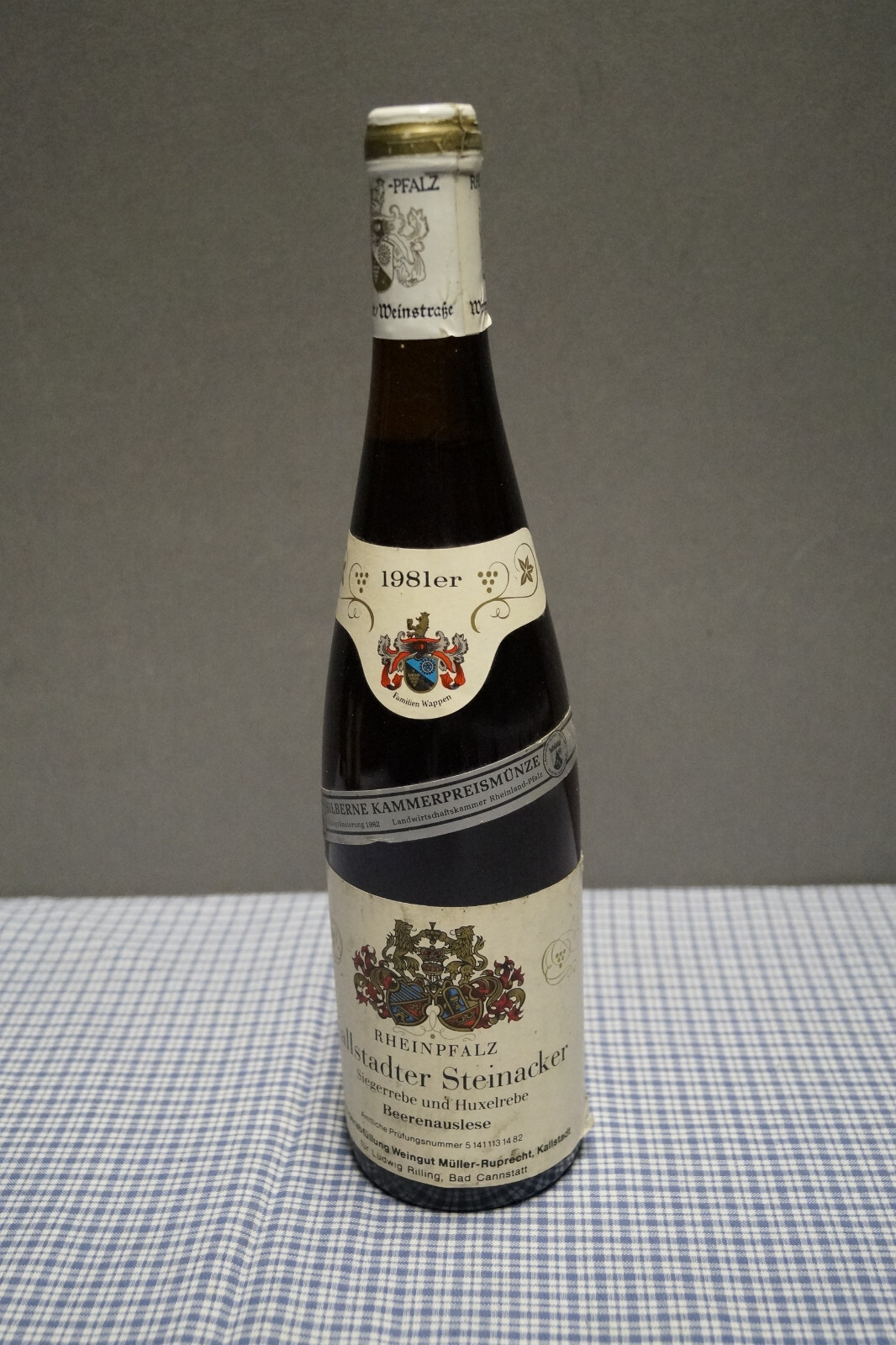 1981 Kallstadter Steinacker Beerenauslese Siegerrebe u Huxelrebe silber KPreis