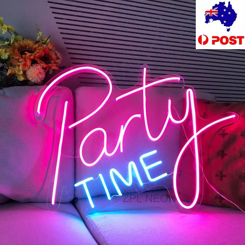 AU 25#034; Party Time LED Neon Light Sign Wedding Beer Bar Club Home Room  Wall Decor eBay