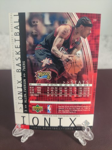 1999-00 cubierta superior Ionix Allen Iverson Philadelphia 76ers #39 - Imagen 2 de 4