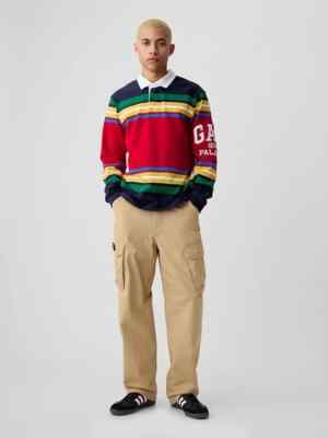 GAP L Palace X Rugby Shirt Large Striped Long Sleeve