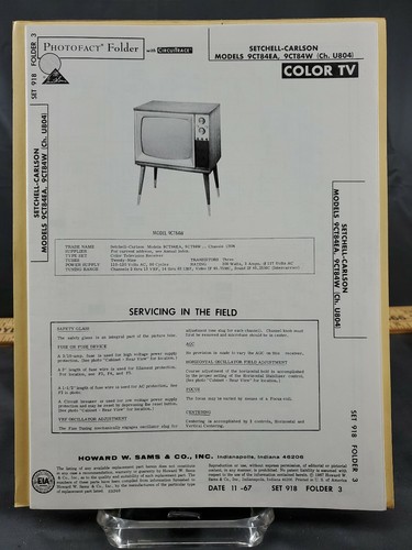 Sams Photofact Repair Service Parts Manual 1967 Setchell-Carlson Color TV 9CT84 - Bild 2 von 3