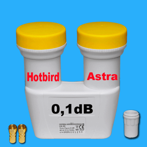 GM Monoblock Single LNB 0,1dB Astra Hotbird FULL HD 3D TV DOPPEL LMB Sat kopf - Bild 2 von 4