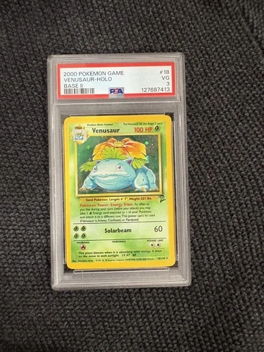 2000 Pokemon Game Venusaur Holo #18 Base II PSA 3