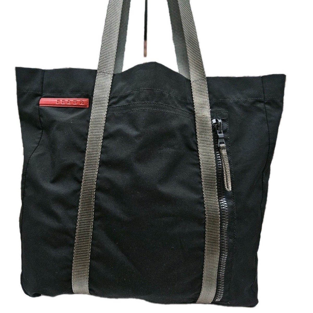 プラダのリネア・ロッサ（プラダスポーツ）のトートバッグ PRADA Sport Linea Rossa Tote Bag Black Italy Made Authentic | eBay
