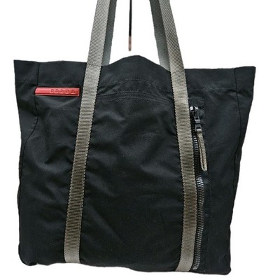 PRADA Sport Linea Rossa Tote Bag Black Italy Made Authentic
