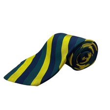 Vintage Brooks Brothers Yellow Green Striped Silk Tie Woven In England