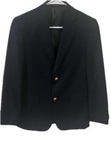 CHAPS Boys Blazer 16 R Navy Blue Sports coat Gold 2 Button Jacket Poly Blend