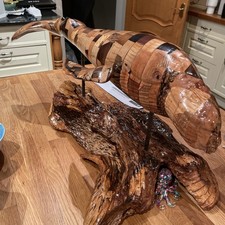 Hand Made Whale In Wood And Resin