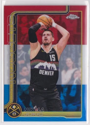 2025-26 Topps Chrome Update Nikola Jokic Denver Nuggets #12 Red, White, and Blue - Image 1 of 2