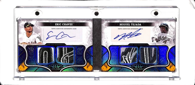 2025 Topps Tier One Eric Chavez Miguel Tejada Platinum Patch Auto Booklet #1/1
