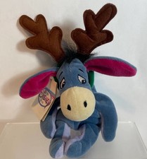 NWT Vintage Disney Store Eeyore As A Reindeer Bean Bag Plush Christmas NEW