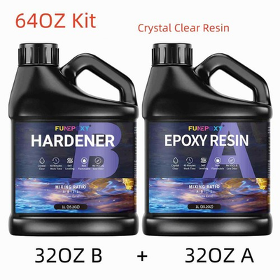 #ad Crystal Clear Epoxy Resin 64oz Kit Self Leveling 1A:1B 2 Part $25.88