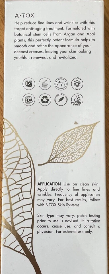 STEMTOX A*TOX LIFT + LOCK WRINKLE SOLUTION- REDUCES WRINKLES & LINES- NEW-SEALED - Image 4 of 4