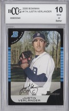 2005 Bowman First Year Justin Verlander #174 BCCG 10 Mint or Better 0l4