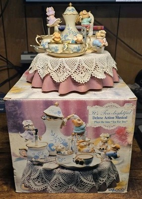 Enesco Small World of Music Tea-lightful Tea For Two Animated Mice Music Box