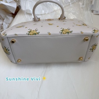 NWT Coach Savannah Carryall Bag With Floral Print Leather CAL41